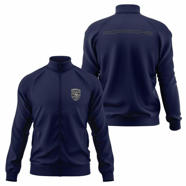 Porsche Muted Black Fermuarlı Sweatshirt M - İndigo Mavisi