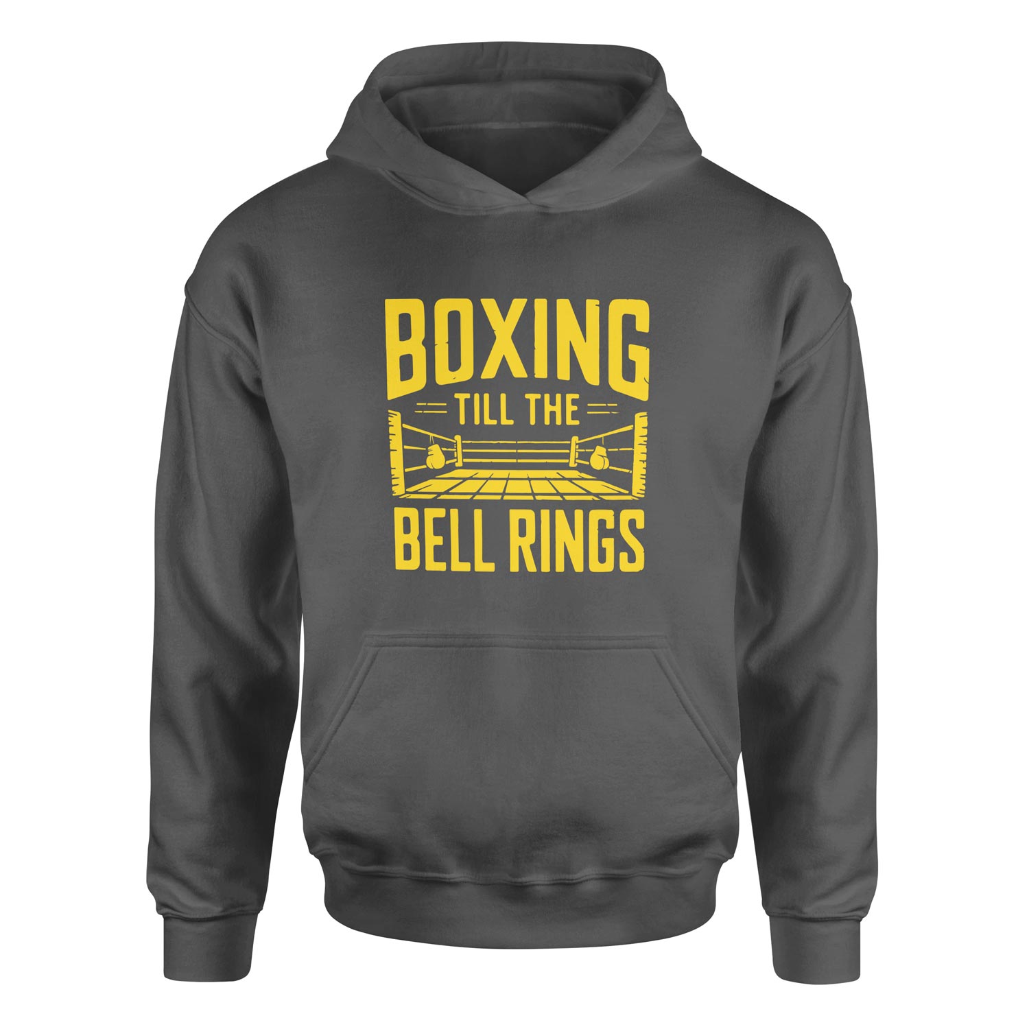 Boxing Till The Bell Rings Hoodie S - Füme