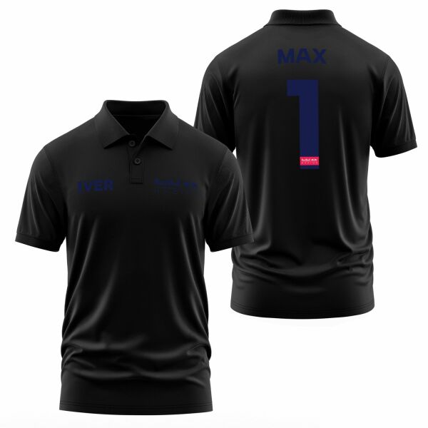 Max Verstappen Red Bull Racing Blue #1 Polo Tişört XXL - Siyah