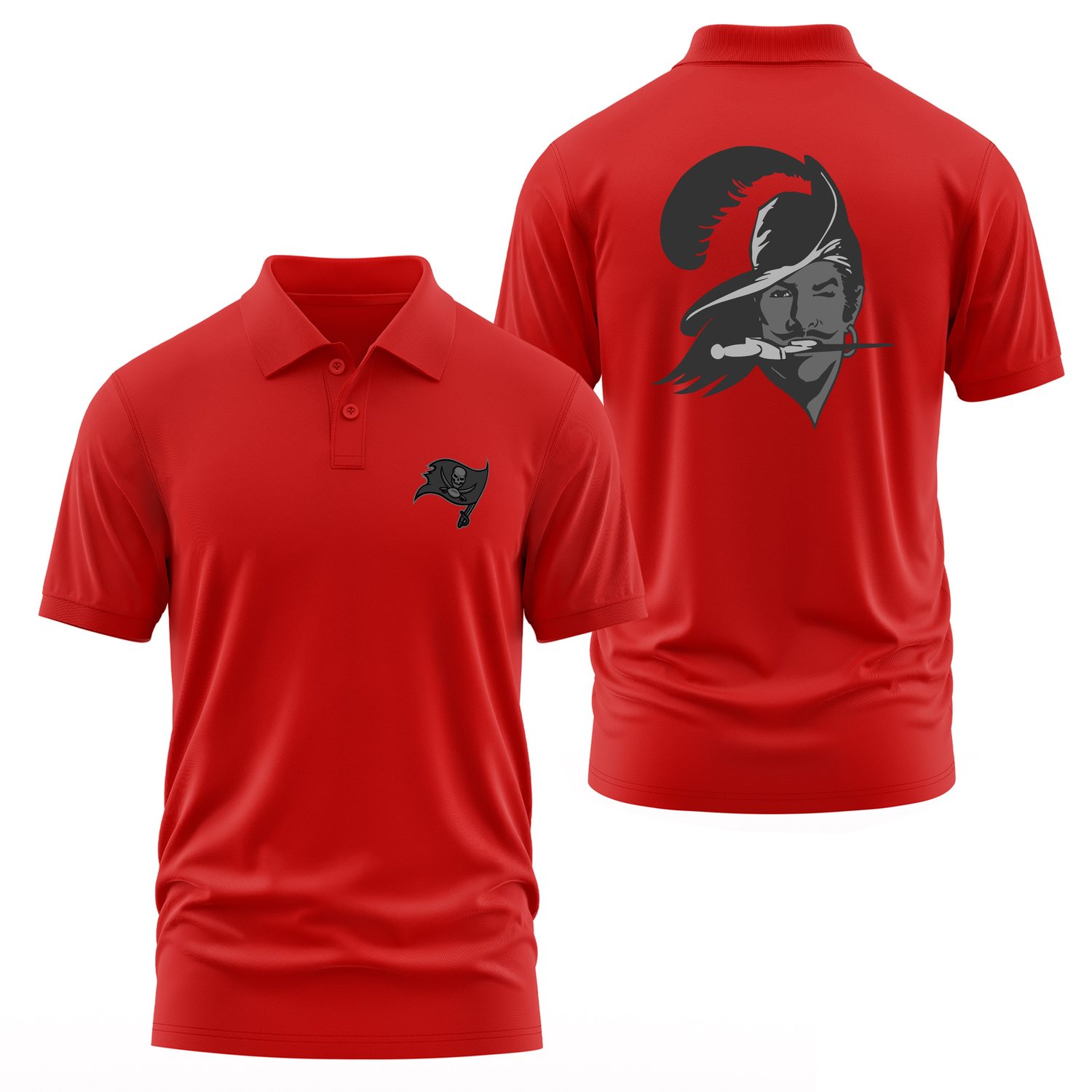 Tampa Bay Buccaneers Pirate Mode Polo Tişört S - Kırmızı