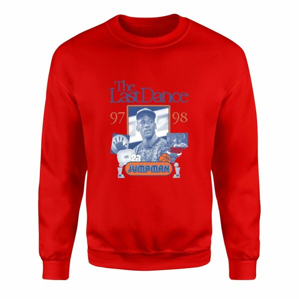 Air Jordan Back On My Bull Pixelated Sweatshirt L - Kırmızı