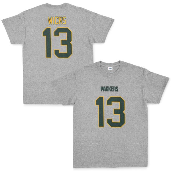 Dontayvion Wicks Green Bay Packers Tişört XXL - Gri