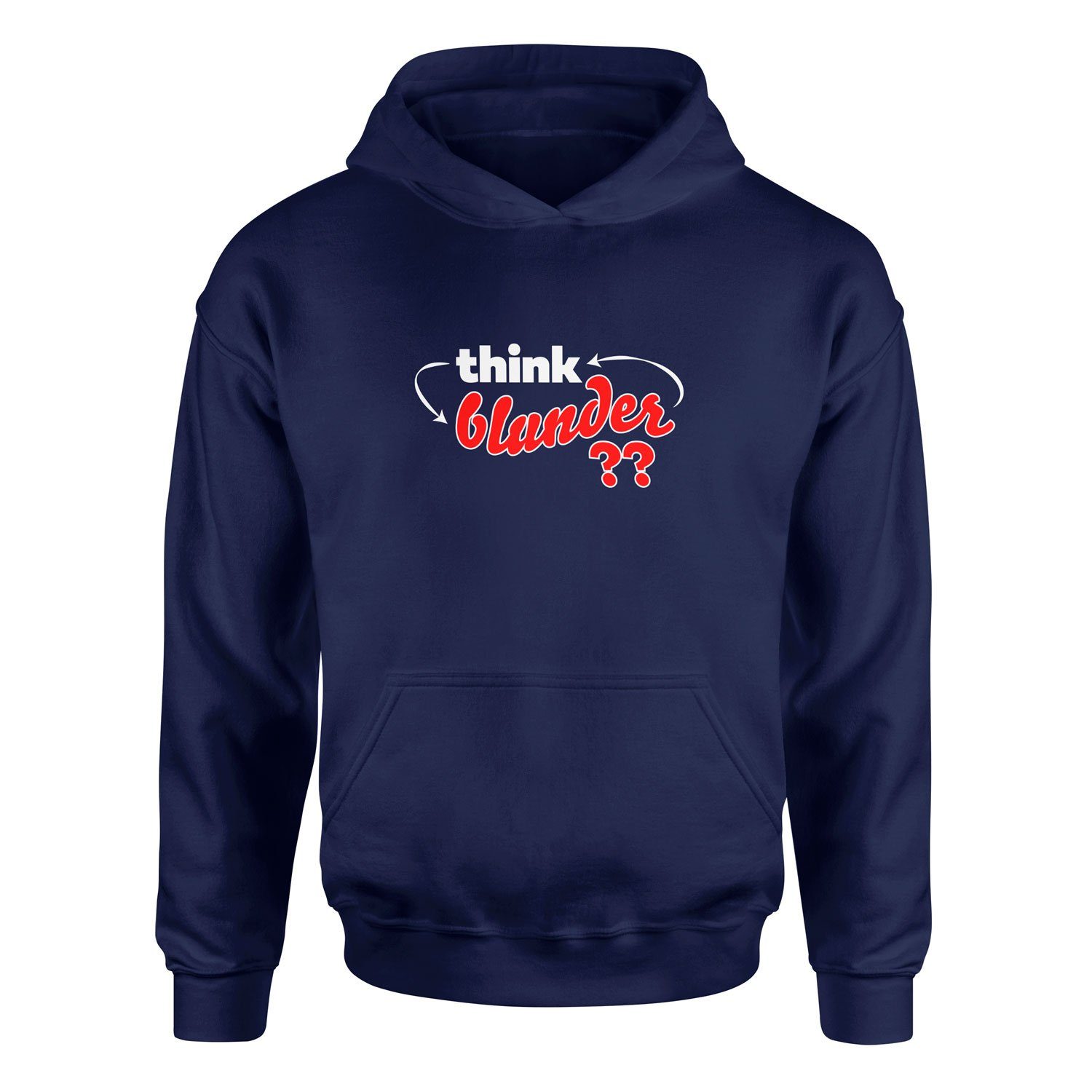 Think-Blunder-Repeat Hoodie XL - İndigo Mavisi