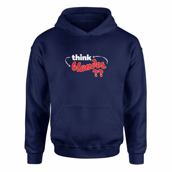 Think-Blunder-Repeat Hoodie XL - İndigo Mavisi