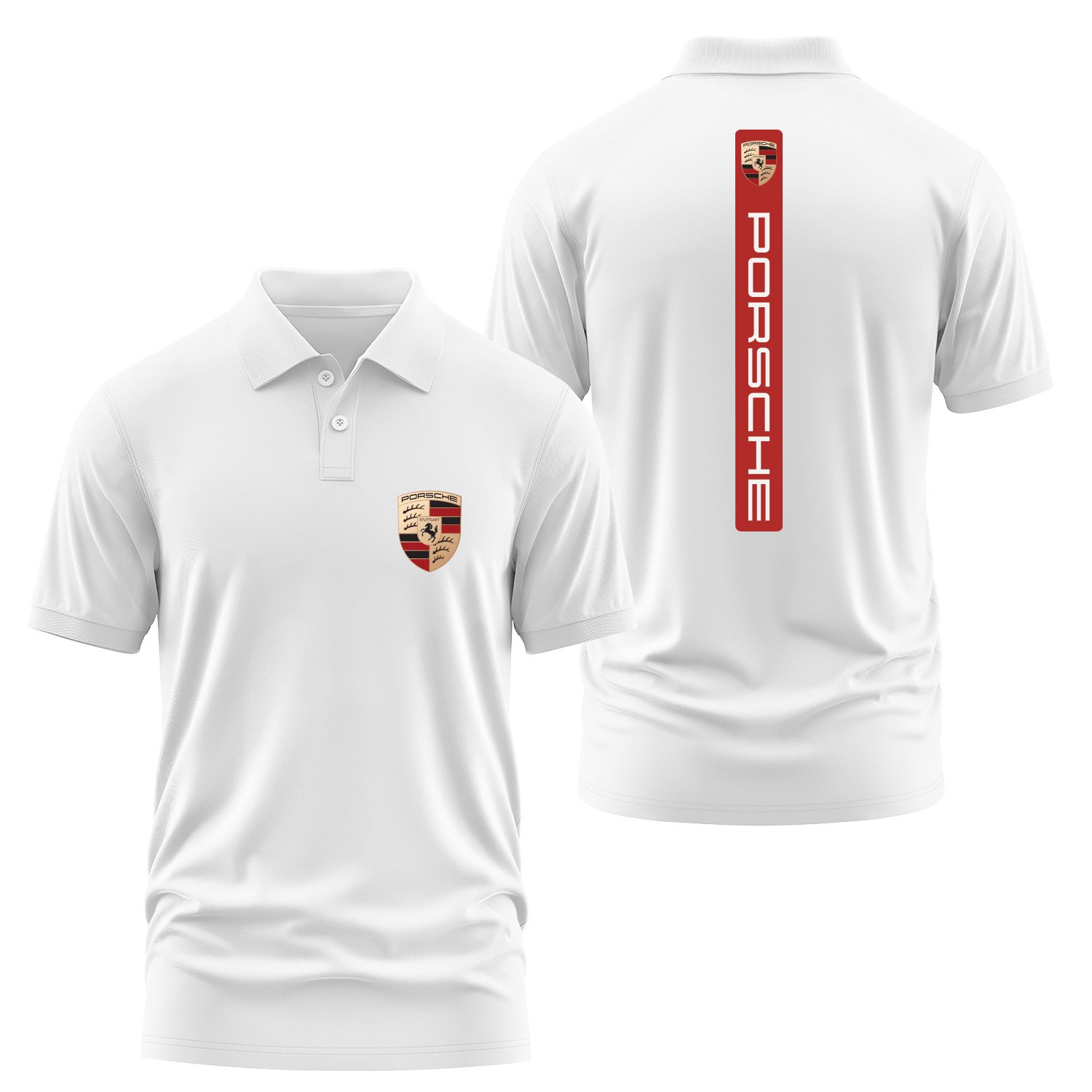 Porsche V Graphic Guards Red Polo Tişört M - Beyaz