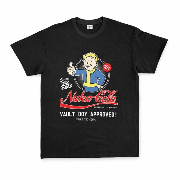 Vault-Boy Approved Nuka-Cola | Fallout Tişört M - Siyah