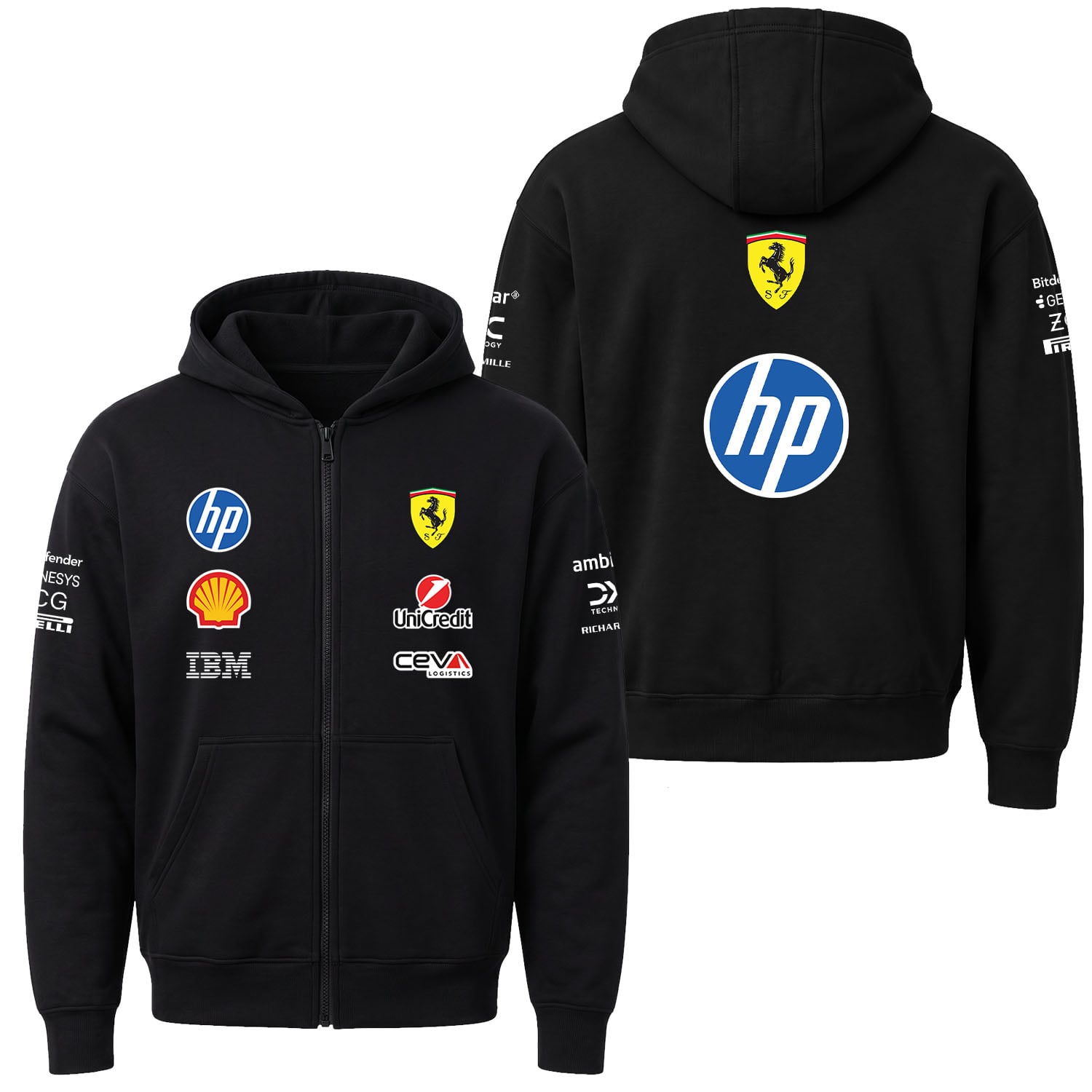 Scuderia Ferrari 2026 Teamline Fermuarlı Kapüşonlu Sweatshirt
