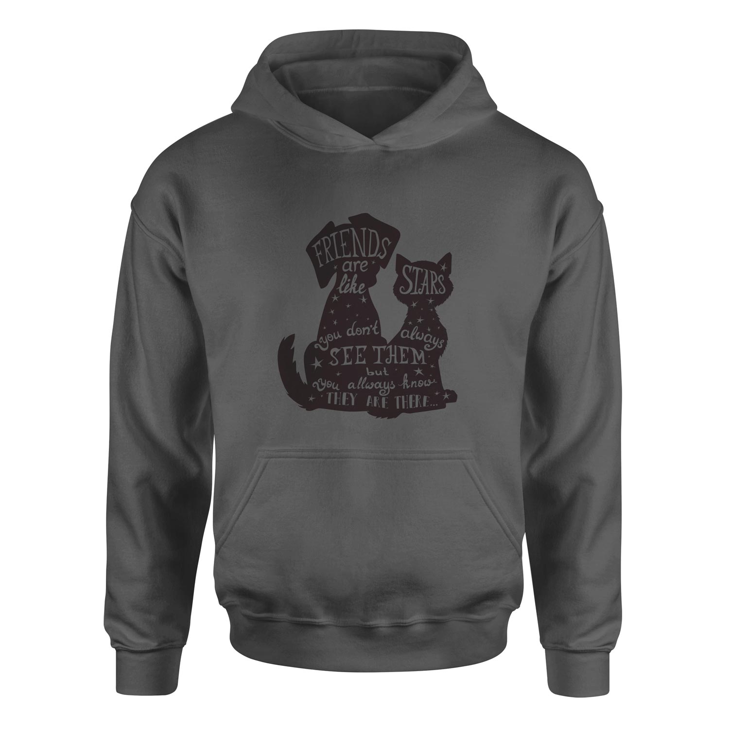 Friends are Like Stars Hoodie M - Füme
