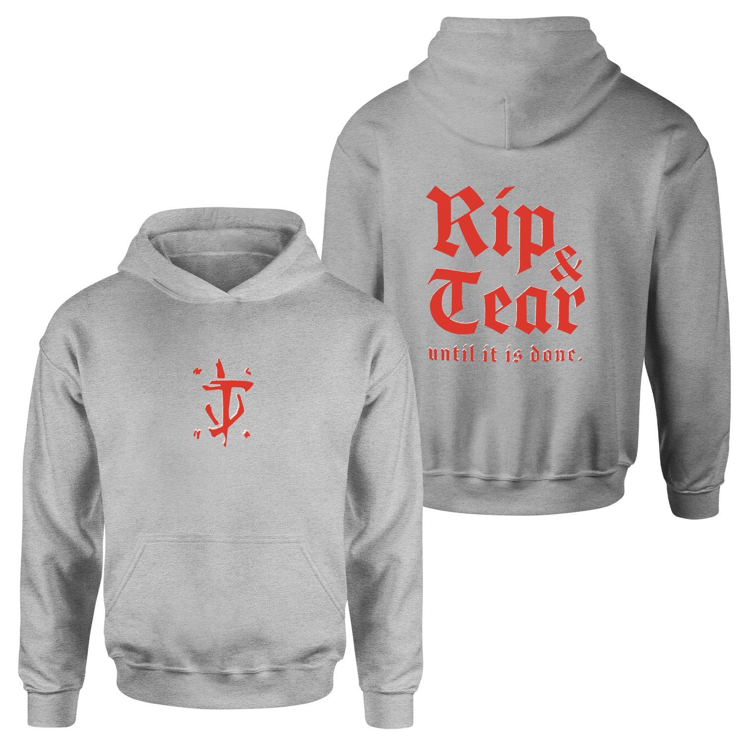 RIP & TEAR | DOOM Hoodie L - Gri