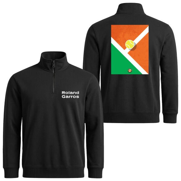 Roland Garros SE Yarım Fermuarlı Sweatshirt M - Siyah
