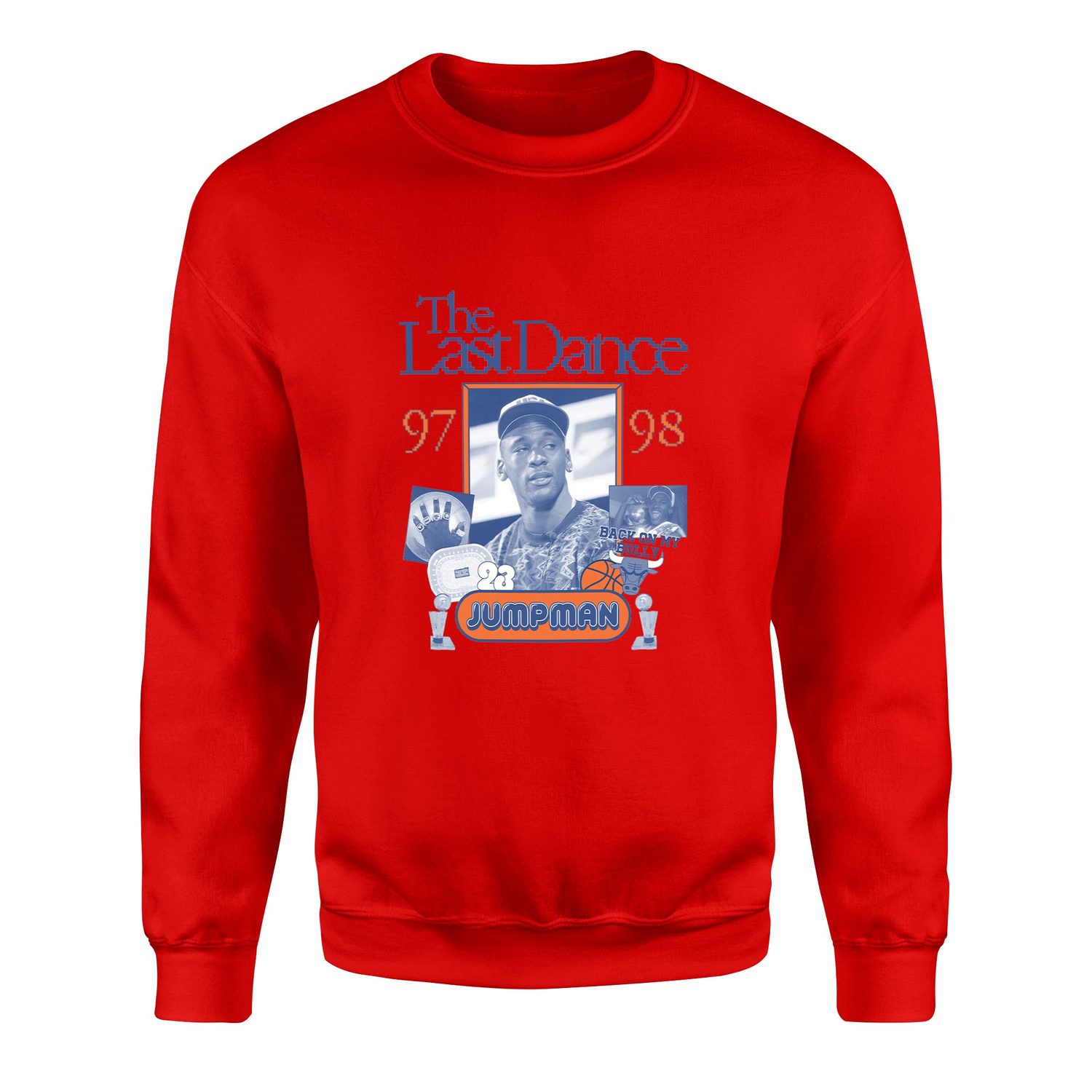 Air Jordan Back On My Bull Pixelated Sweatshirt XL - Kırmızı