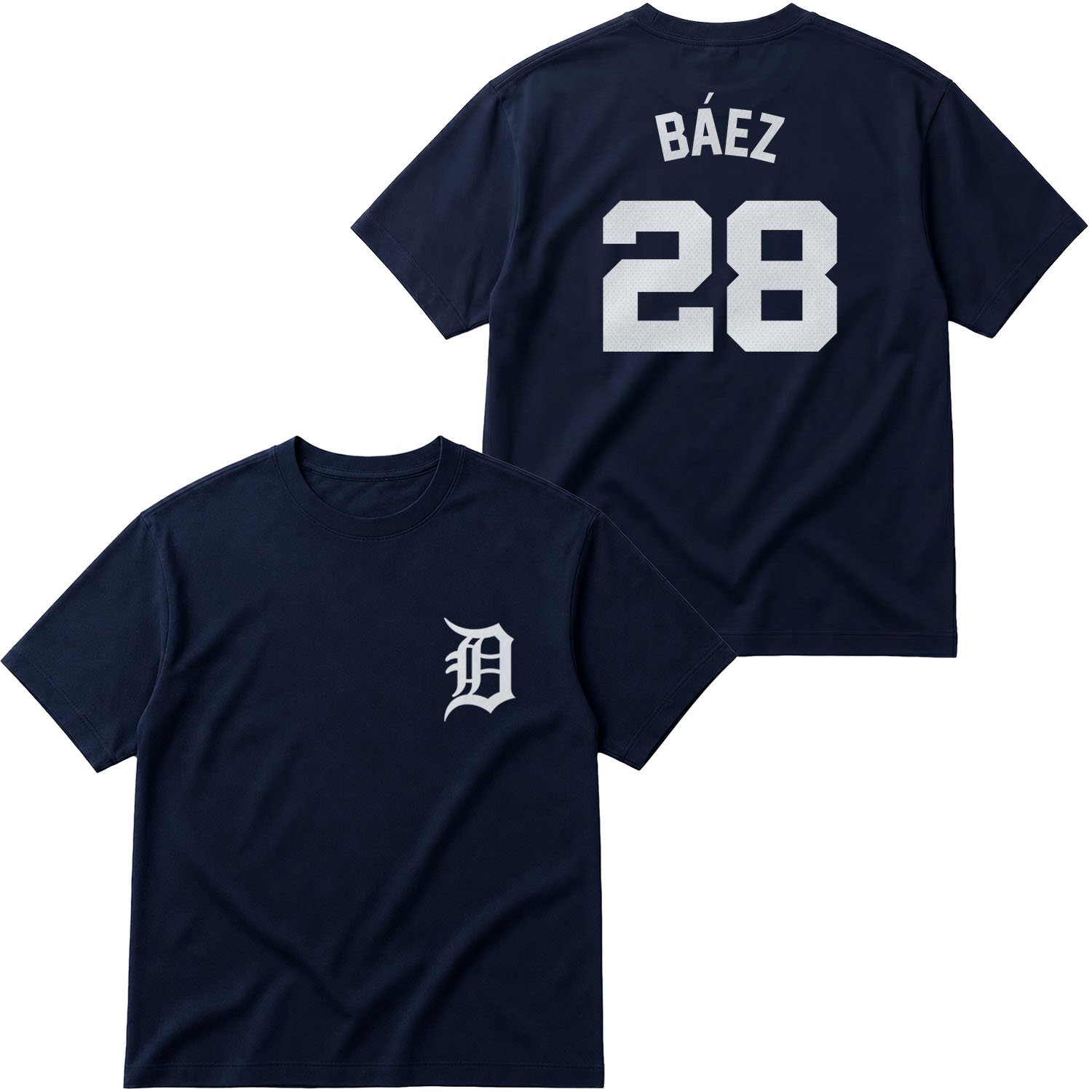 Javier Baez 28 Detroit Tigers Jersey Oversize Tişört M - İndigo Mavisi