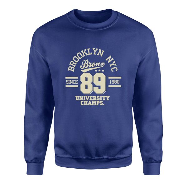 Brooklyn NYC Sweatshirt XL - İndigo Mavisi