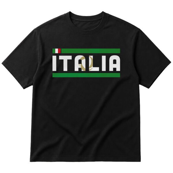 Italia Oversize Tişört S - Siyah
