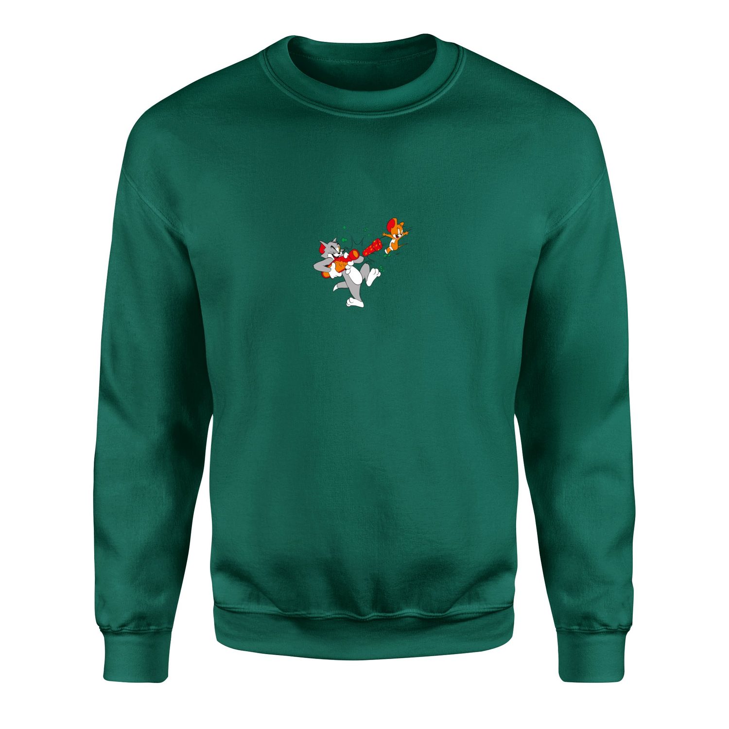 Tom vs Jerry Sweatshirt XXL - Nefti Yeşili