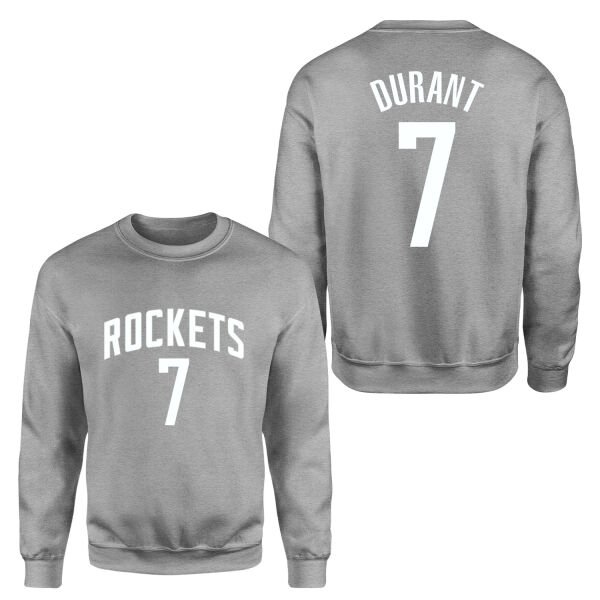 Kevin Durant 7 Rockets Jersey Sweatshirt S - Gri