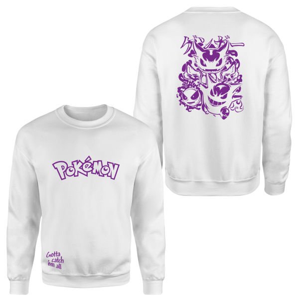 POKEMON Gengar SE Sweatshirt S - Beyaz
