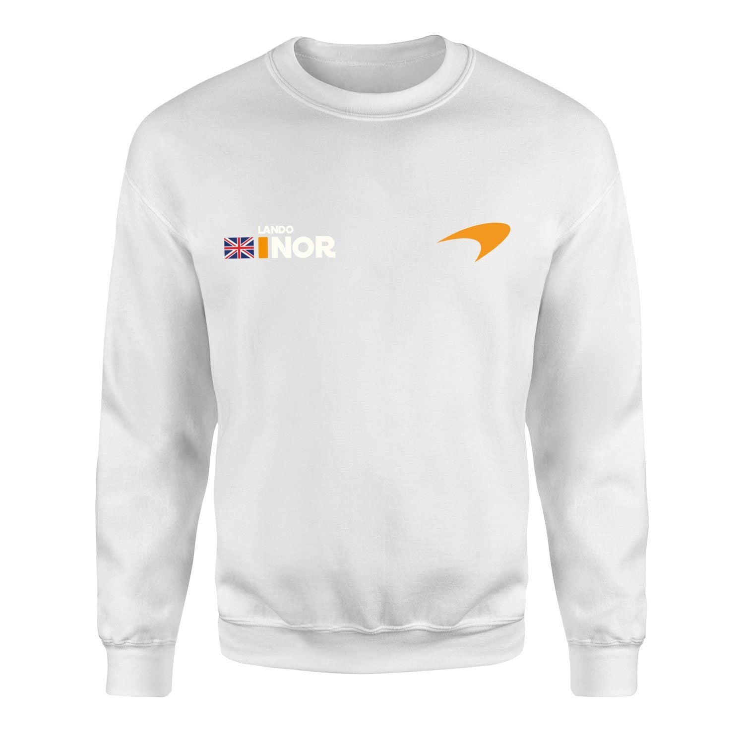 Lando Norris Name Tag McLaren Racing Sweatshirt XL - Beyaz