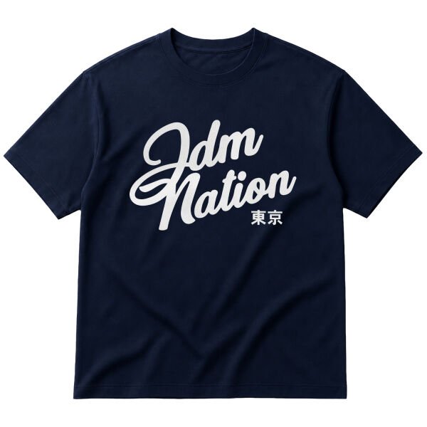 JDM Nation Oversize Tişört L - İndigo Mavisi