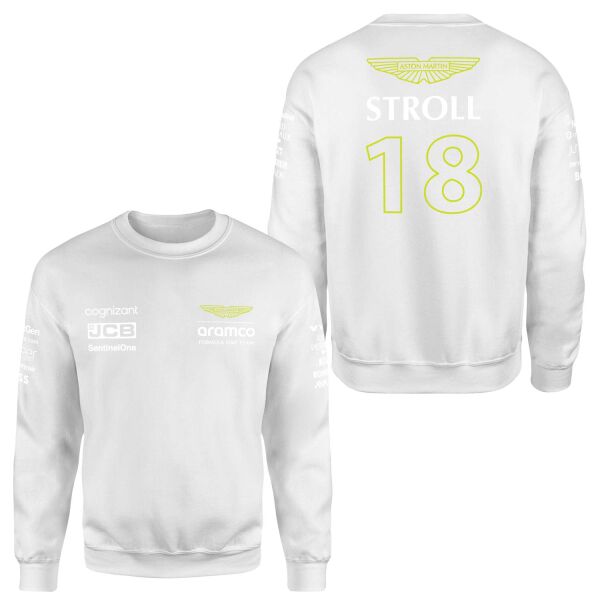 Lance Stroll 18 | Aston Martin Sweatshirt L - Beyaz