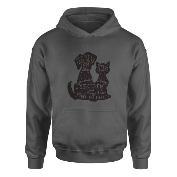 Friends are Like Stars Hoodie L - Füme