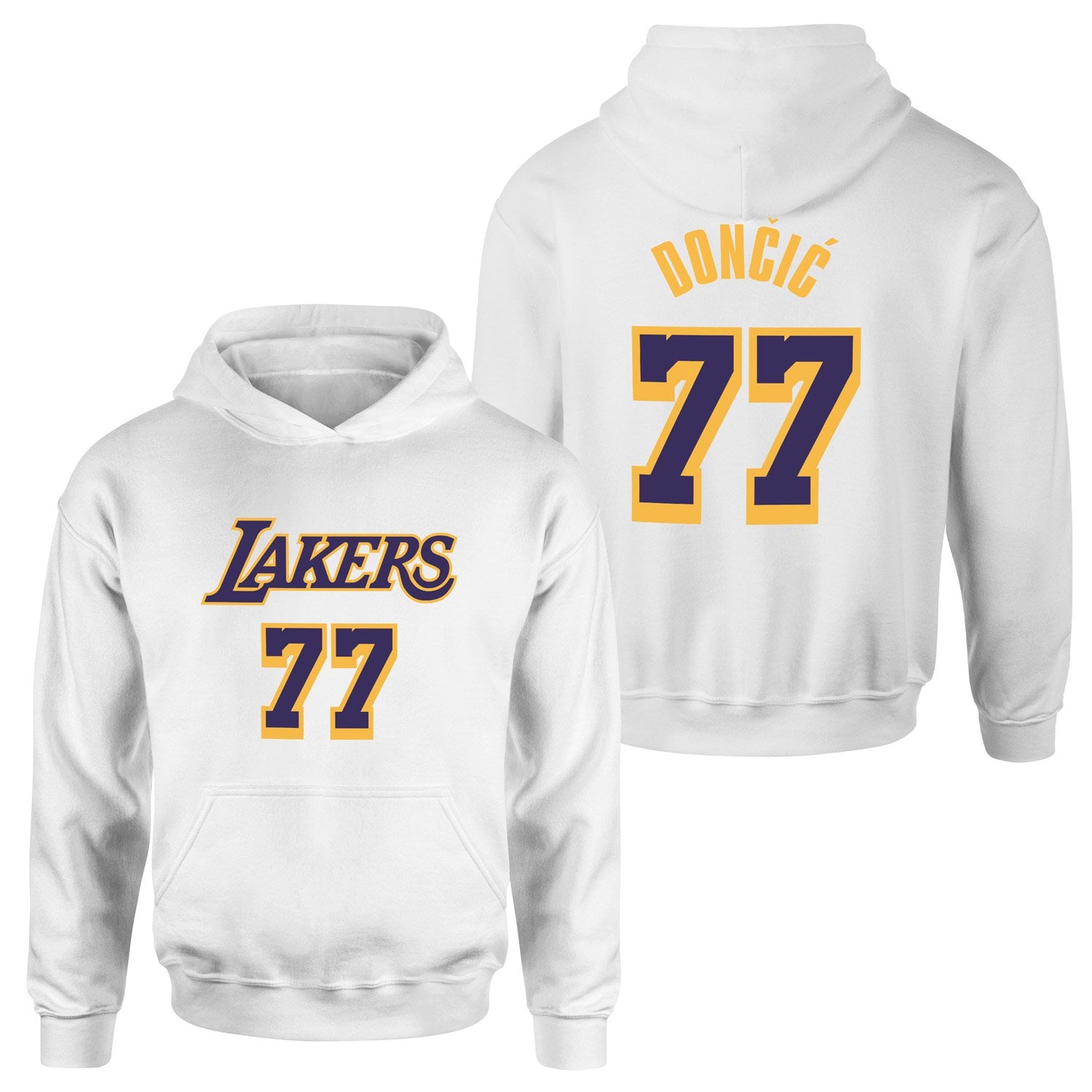 Luka Doncic 77 Lakers Hoodie M - Beyaz