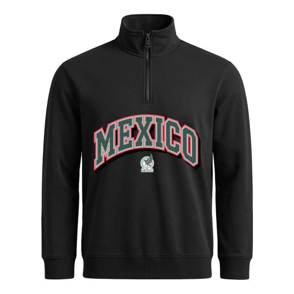 Meksika 2026 Varsity Yarım Fermuarlı Sweatshirt XL - Siyah
