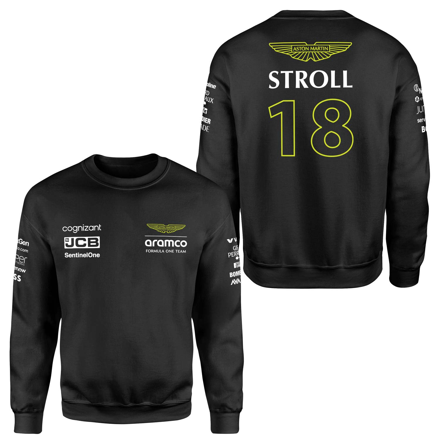 Lance Stroll 18 | Aston Martin Sweatshirt S - Siyah