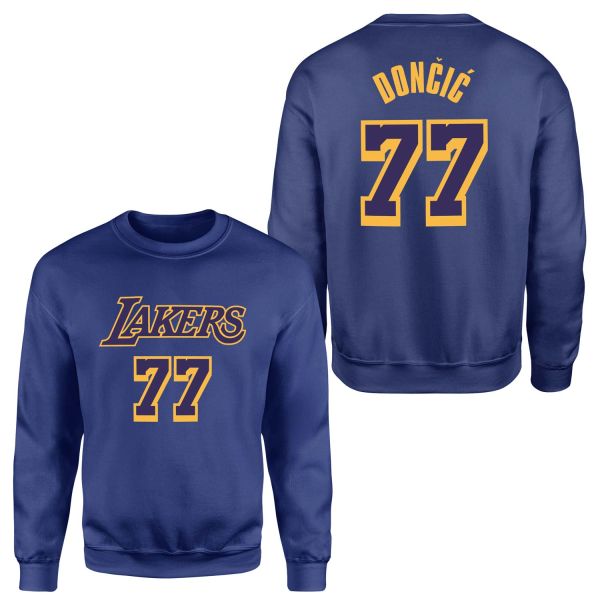 Luka Doncic 77 Lakers Sweatshirt S - İndigo Mavisi
