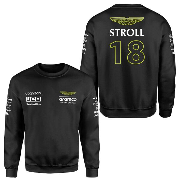 Lance Stroll 18 | Aston Martin Sweatshirt L - Siyah