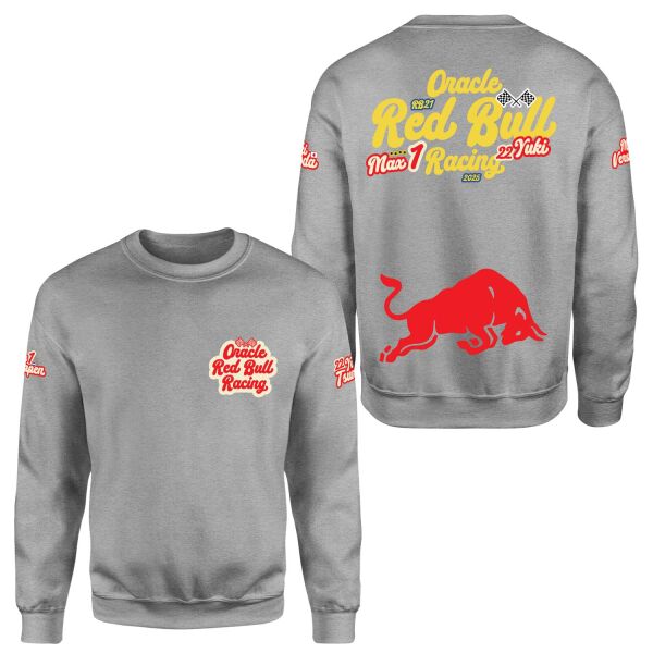 Oracle Red Bull Racing 2025 Max & Yuki Fan Edition Sweatshirt XL - Gri