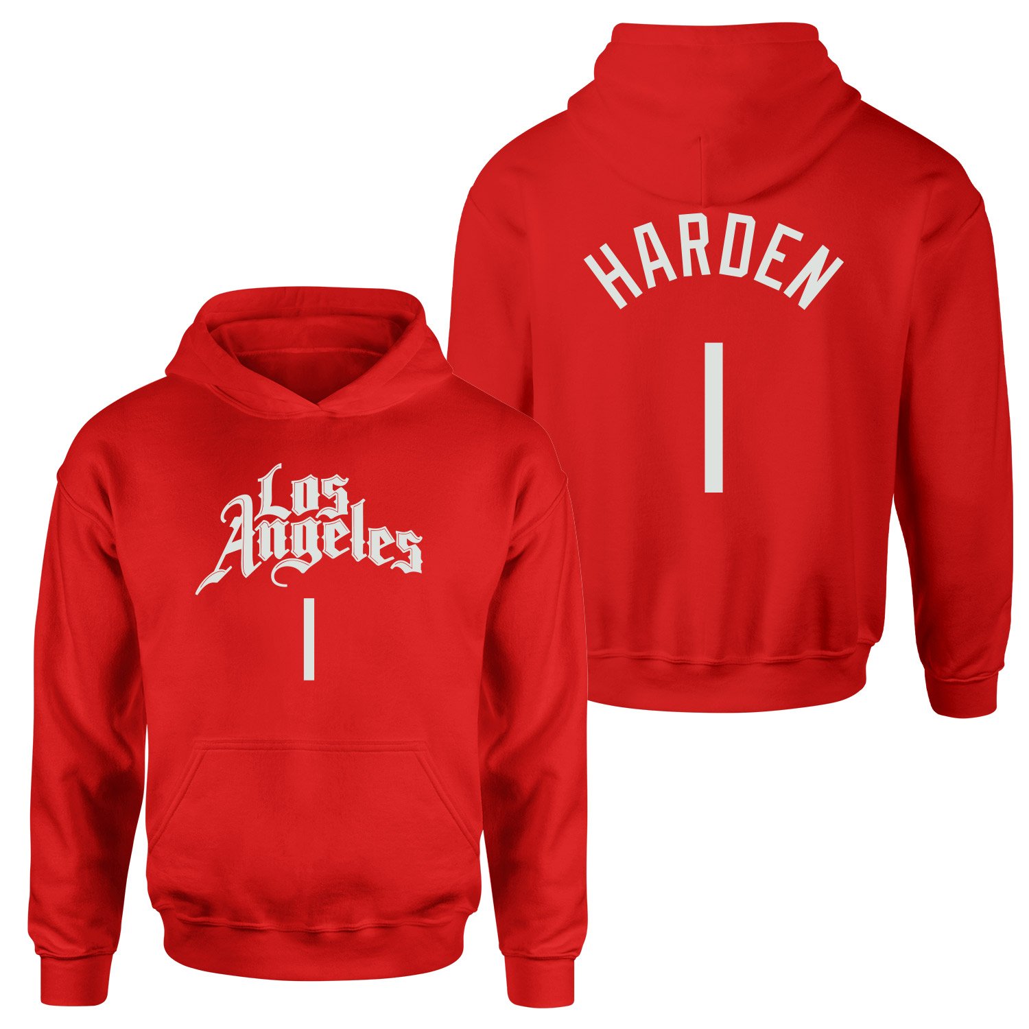 James Harden 1 Los Angeles Jersey Hoodie L - Kırmızı