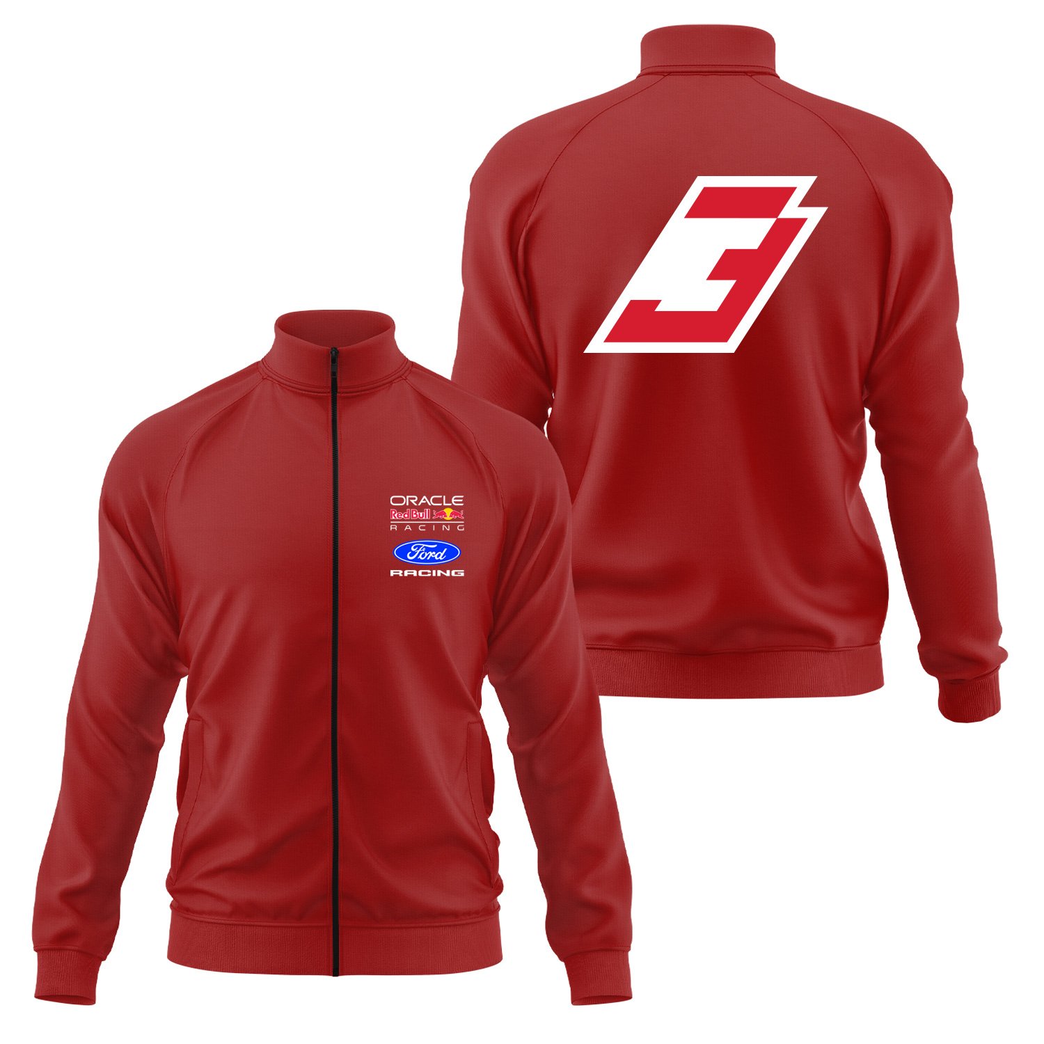 Max Verstappen Red Bull Jersey Fermuarlı Sweatshirt L - Kırmızı