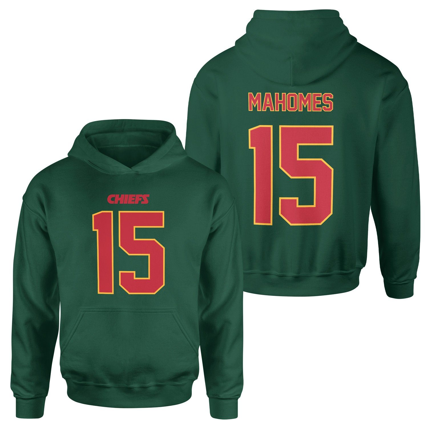 Patrick Mahomes Kansas City Chiefs Forma Hoodie S - Nefti Yeşili