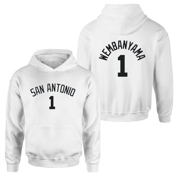 Victor Wembanyama 1 San Antonio Forma Hoodie S - Beyaz