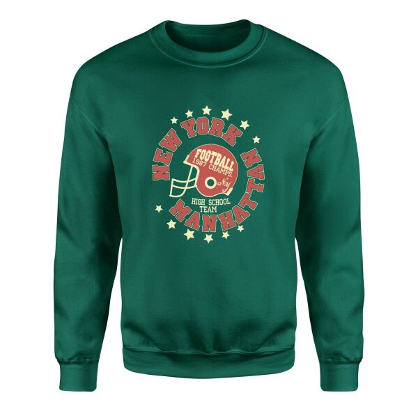 New York Manhattan Sweatshirt L - Nefti Yeşili