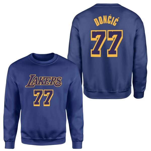 Luka Doncic 77 Lakers Sweatshirt M - İndigo Mavisi