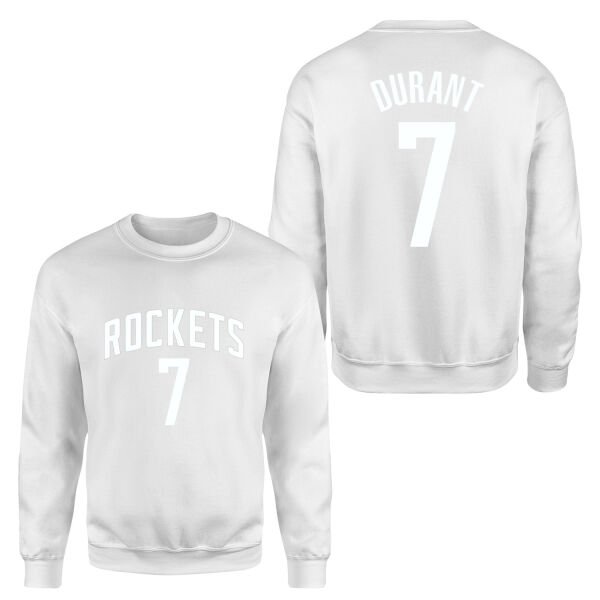 Kevin Durant 7 Rockets Jersey Sweatshirt XL - Beyaz
