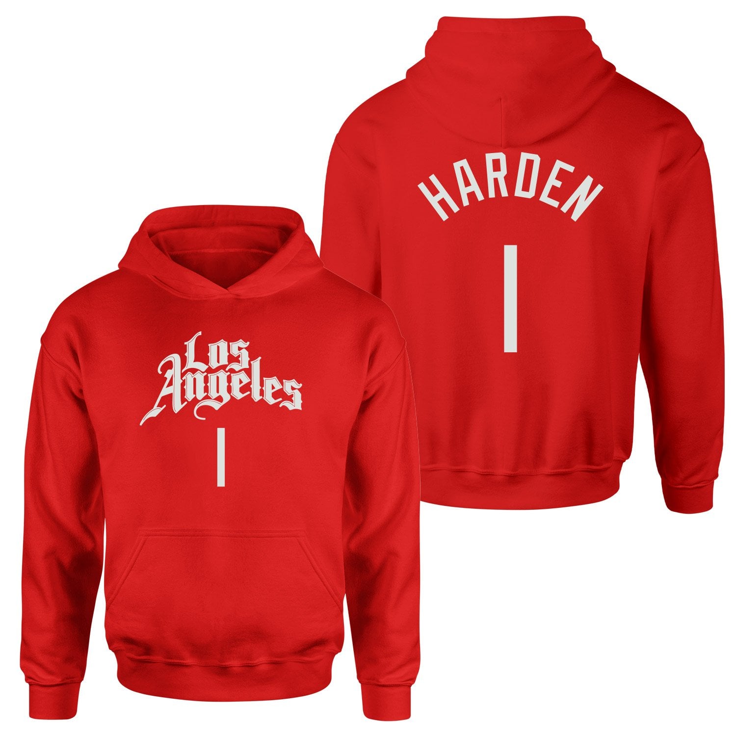 James Harden 1 Los Angeles Jersey Hoodie XXL - Kırmızı