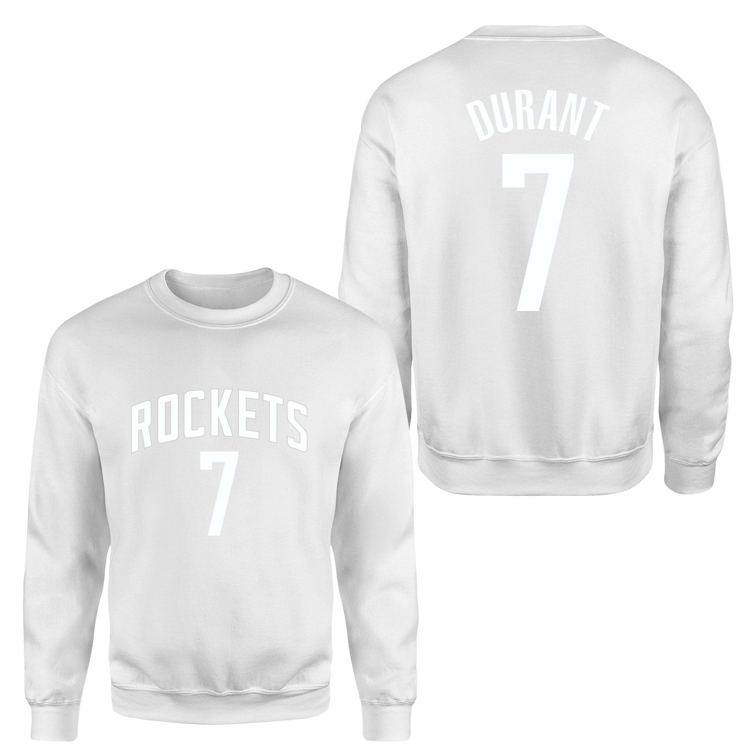 Kevin Durant 7 Rockets Jersey Sweatshirt XXL - Beyaz
