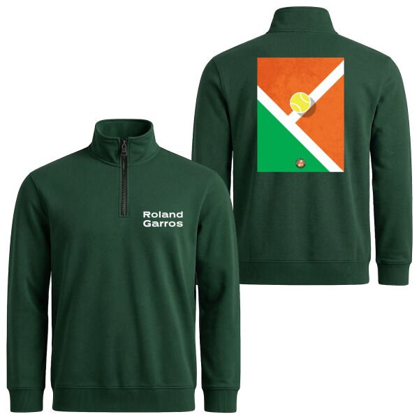 Roland Garros SE Yarım Fermuarlı Sweatshirt XL - Nefti Yeşili