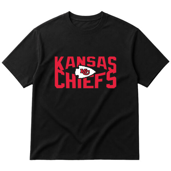 Kansas City Chiefs SQ Oversize Tişört S - Siyah