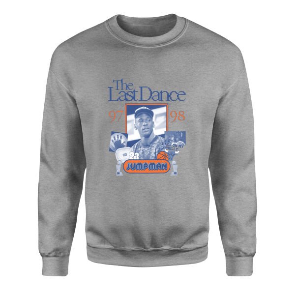 Air Jordan Back On My Bull Pixelated Sweatshirt L - Gri