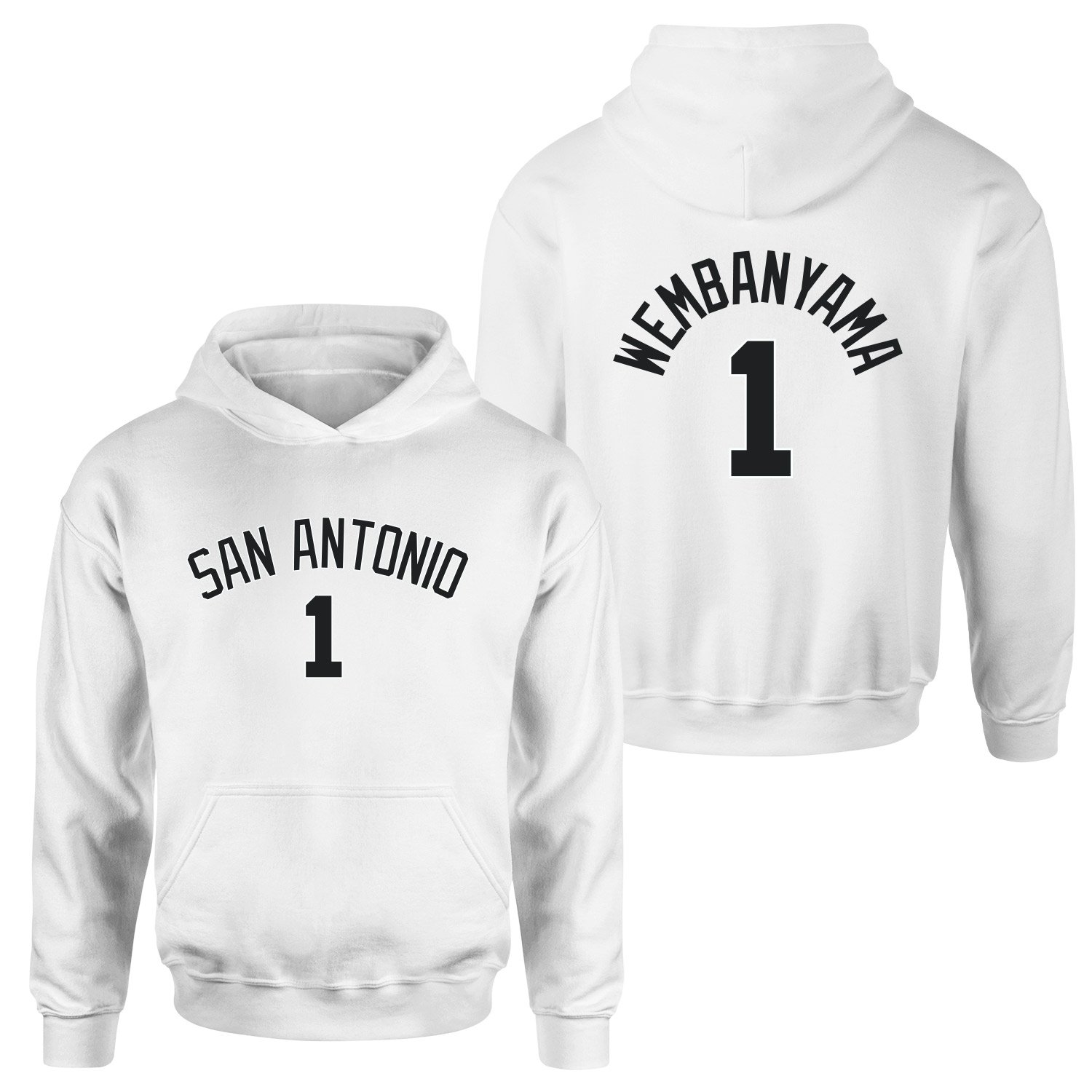 Victor Wembanyama 1 San Antonio Forma Hoodie XL - Beyaz