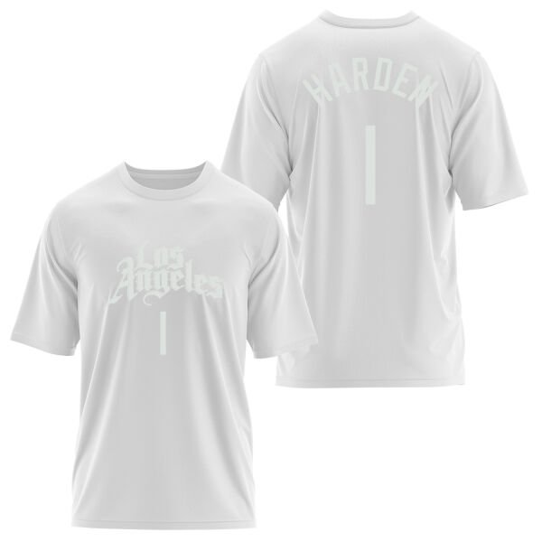 James Harden 1 Los Angeles Jersey Oversize Tişört S - Beyaz