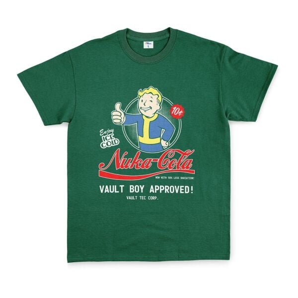 Vault-Boy Approved Nuka-Cola | Fallout Tişört L - Nefti Yeşili | OUTLET