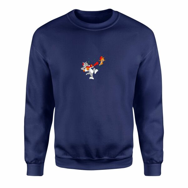 Tom vs Jerry Sweatshirt M - İndigo Mavisi