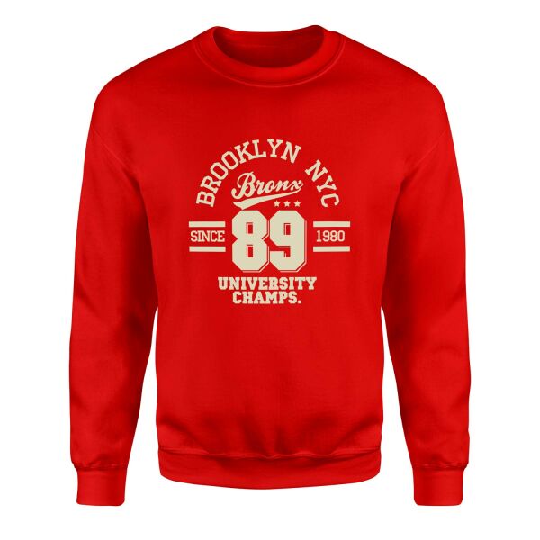 Brooklyn NYC Sweatshirt L - Kırmızı