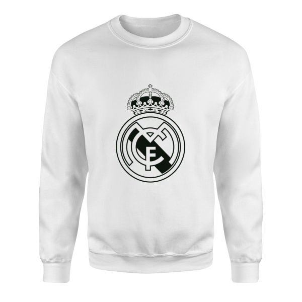 Real Madrid Shield Sweatshirt L - Beyaz