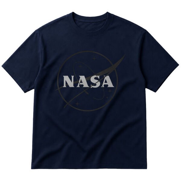 NASA Muted Oversize Tişört L - İndigo Mavisi